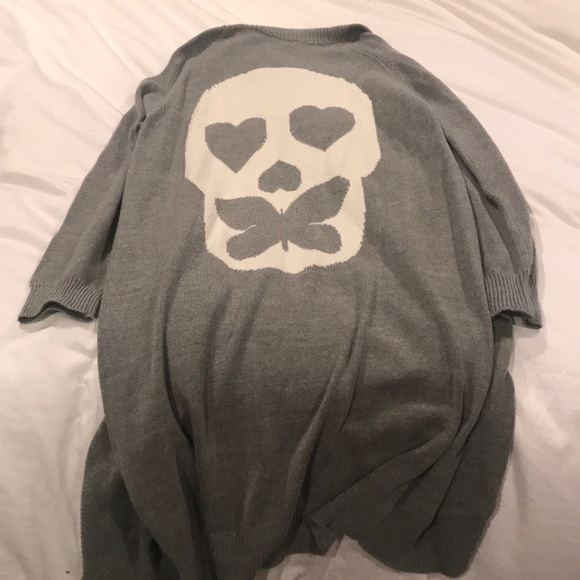 Show Me Your MuMu Sweaters - Show Me Your Mumu Skull Grey Cardigan M